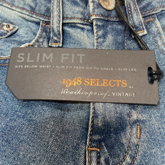 WEATHERPROOF VINTAGE NWT Size 30 X 30 1948 Selects Milton Slim Fit Blue Jeans - Picture 2 of 15